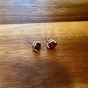 Kate Spade Rise And Shine Studs - Red and Gold